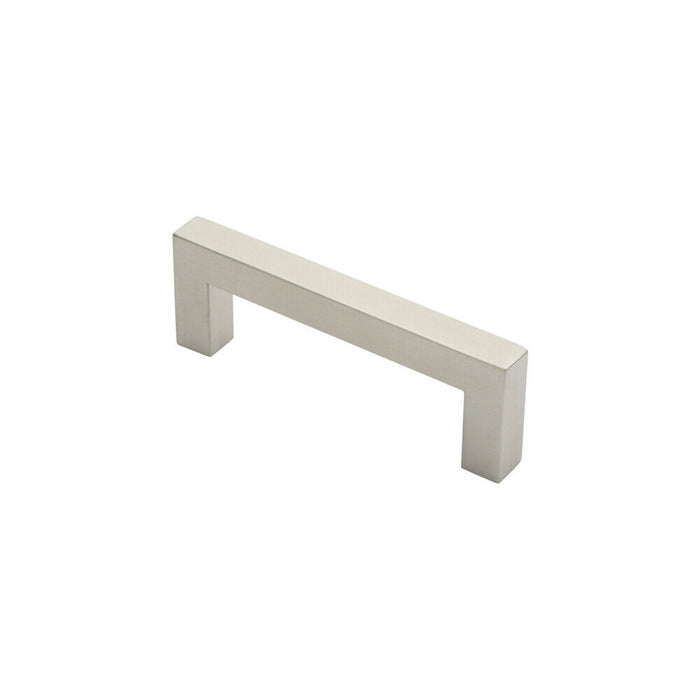 Square Mitred Door Pull Handle 169 x 19mm 150mm Fixing Centres Satin Steel Loops