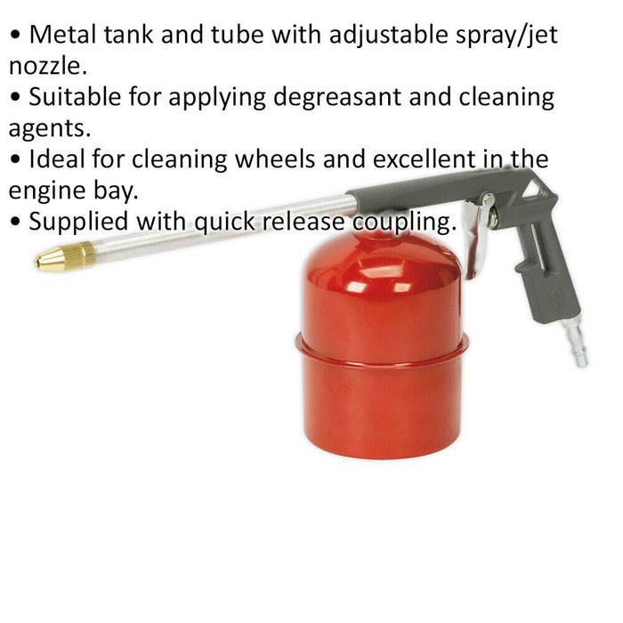 Paraffin Spray Gun - Adjustable Jet Nozzle - Degrease Cleaning Wheels Engine Bay Loops