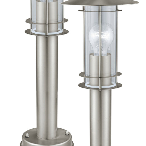 2 PACK IP44 Outdoor Bollard Light Stainless Steel 500mm 60W E27 Driveway Post Loops