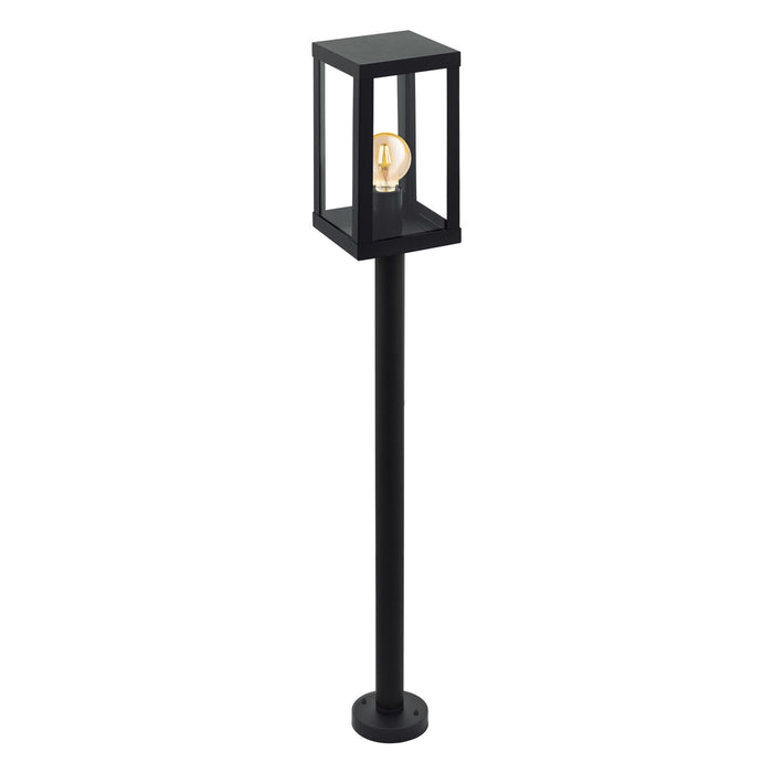 IP44 Outdoor Bollard Light Black Zinc Plated Steel 1 x 60W E27 Bulb Post Loops