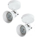 2 PACK Wall Spot Light White Steel Wall Plate and Lamp Shade GU10 3.3W Included Loops