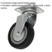 100mm Swivel Plate Castor Wheel - Rubber with Steel Centre - 27mm Tread Loops