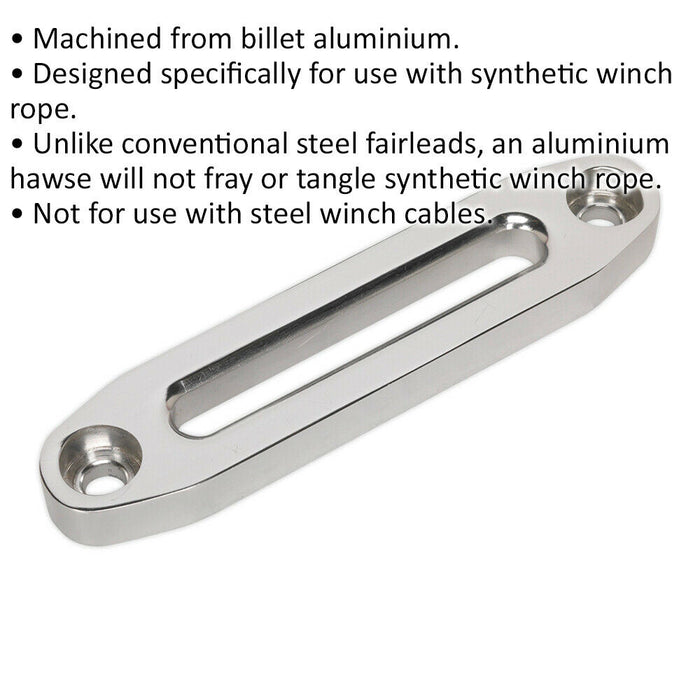 Aluminium Hawse Fairlead - 152mm Centres - Suitable for Synthetic Winch Rope Loops