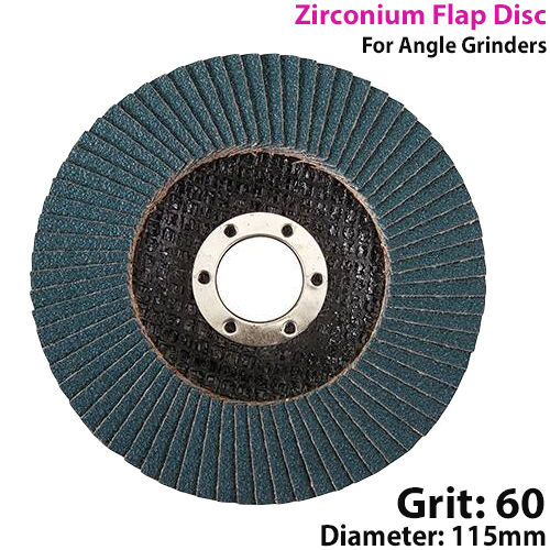115mm 60 Grit Zirconium Flap Disc For Angle Grinder Grinding Metal Loops