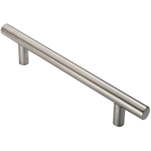 Straight T Bar Pull Handle 775 x 30mm 600mm Fixing Centres Satin Steel Loops