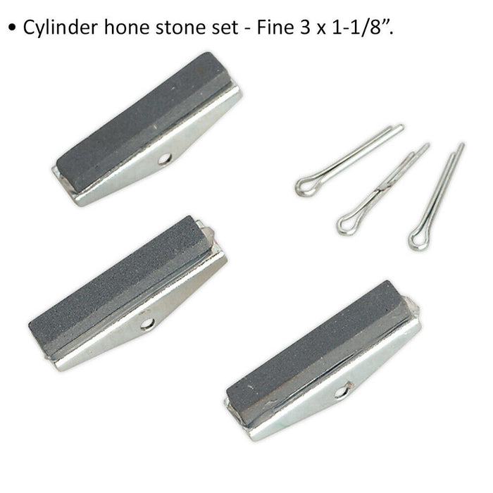 3 PACK Cylinder Hone Stone Set - 1-1/8" Fine Grade for ys10640 & ys10643 Loops