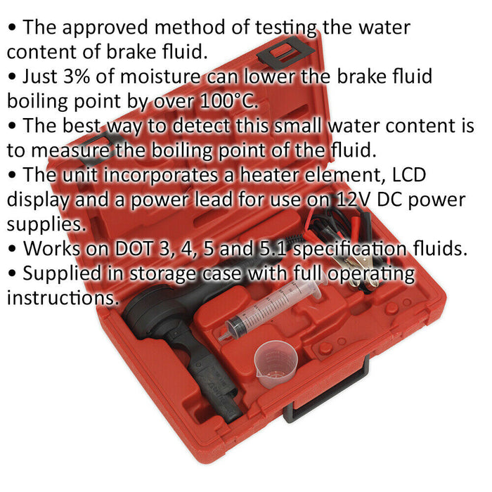 Brake Fluid Boil Tester - DOT 3 4 5 & 5.1 Fluids - LCD Display - Heater Element Loops