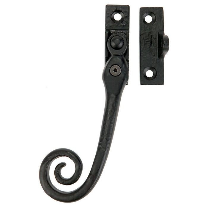 Left Handed Curly Tail Espagnolette Window Fastener Black Antique 57 x 17 mm Loops