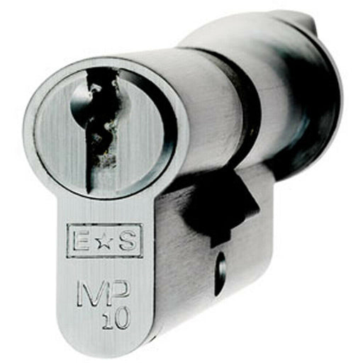 64mm Euro Cylinder & Thumbturn Lock Keyed to Differ 10 Pin Polished Chrome Loops