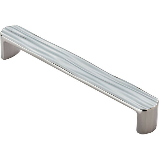 Textured Straight D Bar Door Handle 160mm Fixing Centres Polished Chrome Loops