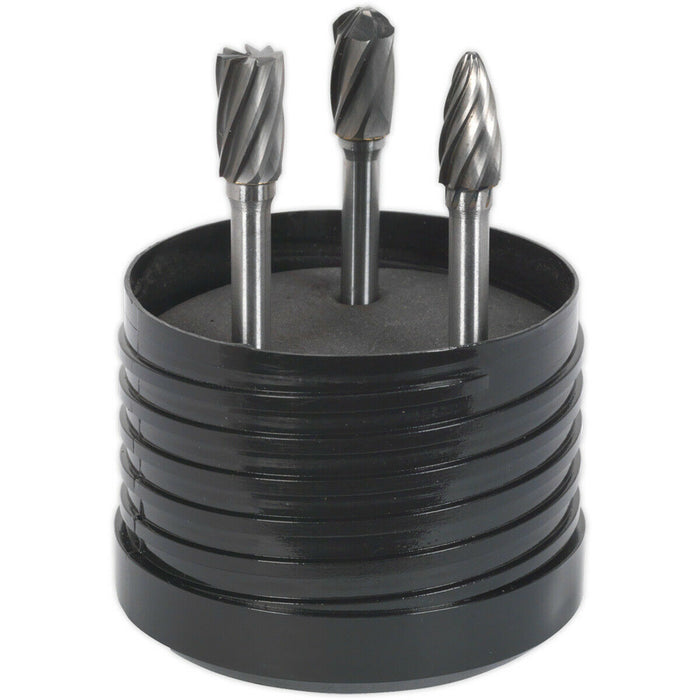 3 PACK - 10mm Tungsten Carbide Rotary Burr Bits Set - VARIOUS RIPPER / COARSE Loops