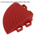 4 PACK Heavy Duty Floor Tile - PP Plastic - 60 x 60mm - Red Corner Piece Loops