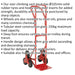 150Kg Stair Climbing Sack Truck & Solid Tyres - Deep Foot For Larger Boxes - RED Loops