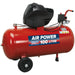 100L Direct Drive Air Compressor - Oil Free V-Twin Pump - 3 hp Induction Motor Loops