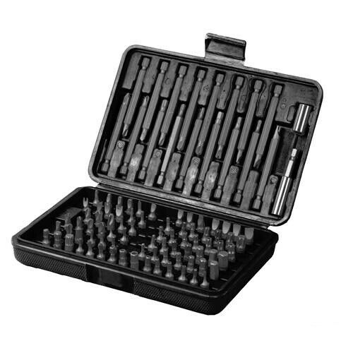 98 Piece Security Bit Set 1/4" Inch Hex Screwdriver Bit Holder Carry Case Loops