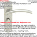 Door Handle & Bathroom Lock Pack Satin Chrome Arched Lever Thumb Turn Backplate Loops