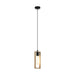 Hanging Ceiling Pendant Light Black & Wood Frame 1 x 60W E27 Hallway Feature Loops