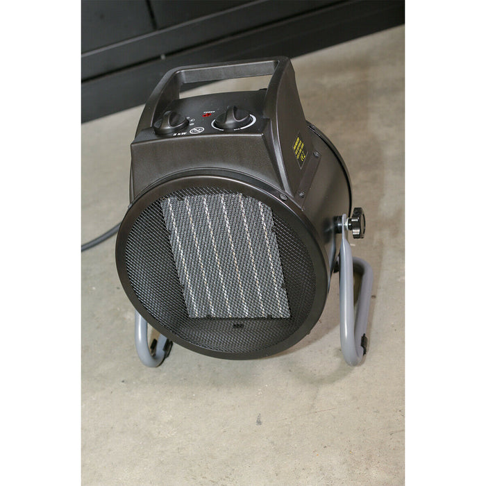 5000W Industrial PTC Fan Heater - 2 Heat Settings - Fan Only Mode - 1700 Btu/hr Loops