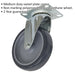 100mm Swivel Plate Castor Wheel - 25mm Tread - Hard PP & PU Material - Offset Loops