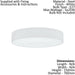 Flush Ceiling Light Colour White Circular Shade White Fabric Bulb E27 5x25W Loops