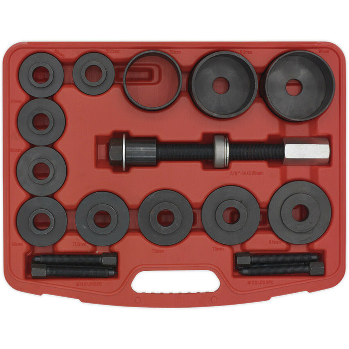 17 Pc Wheel Bearing Removal & Installation Tool Kit - IMPACT Drive Drift Screw Loops