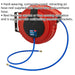 10m Retractable Air Hose Reel - Heavy Duty 10mm PU Hose - 1/4" BSP Inlet/Outlet Loops