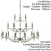 Avery Ceiling Pendant Chandelier Light 21 Lamp Bright Nickel Curved Candelabra Loops