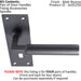 4x PAIR Round Bar Handle on Slim Lock Backplate 150 x 50mm Matt Bronze Loops