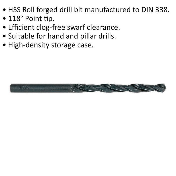 10 PACK 7mm Roll Forged HSS Drill Bit - Suitable for Hand and Pillar Drills Loops