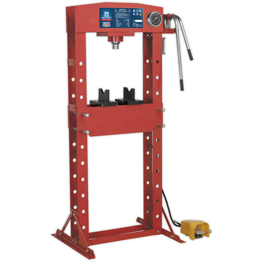 30 Tonne Floor Type Air Hydraulic Press - Sliding Ram Assembly - Foot Pedal Loops