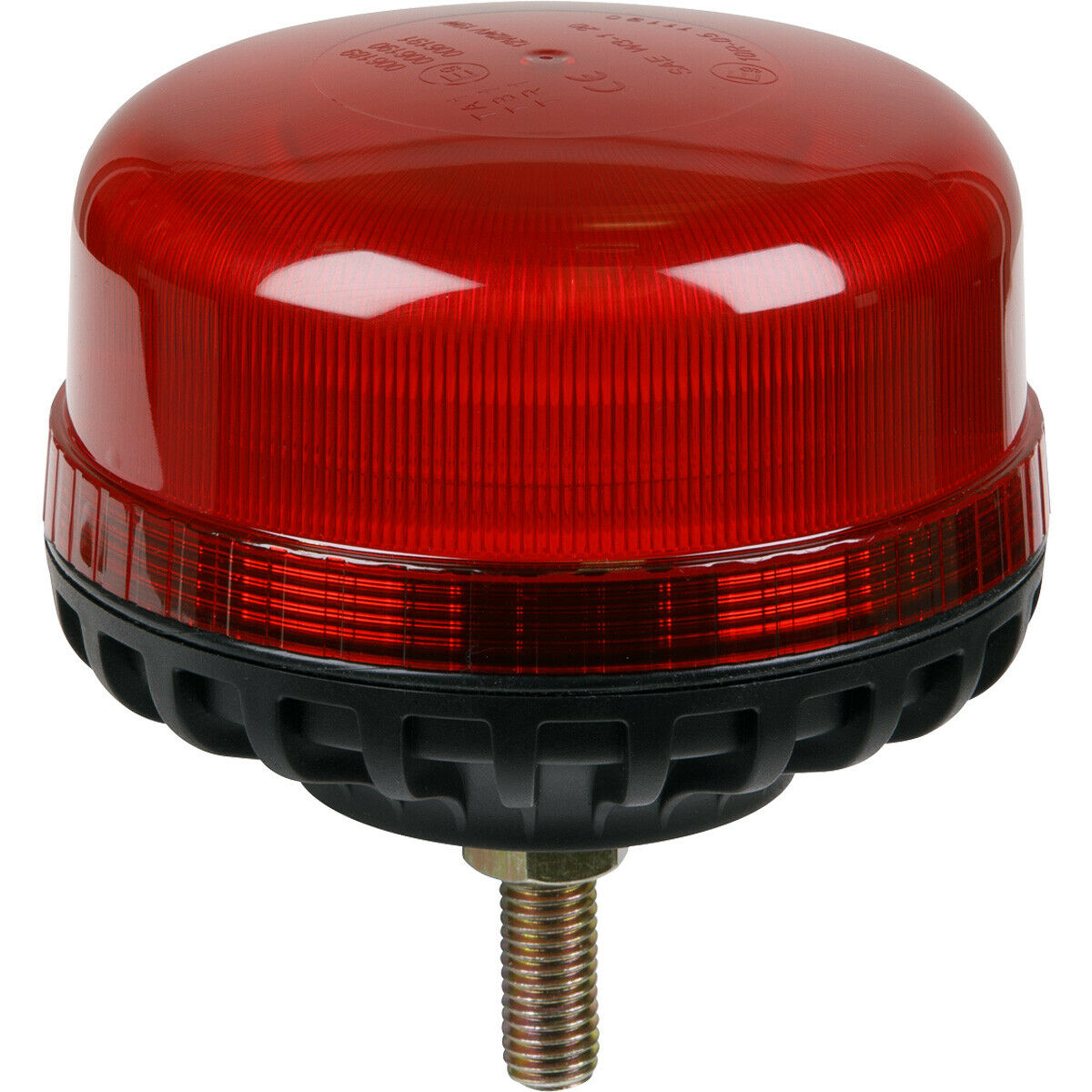 12V / 24V Fixed LED Rotating RED Beacon Light - 12mm Threaded Fixing B ...