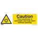 1x CAUTION AUTOMATIC MACHINERY Safety Sign - Rigid Plastic 300 x 100mm Warning Loops