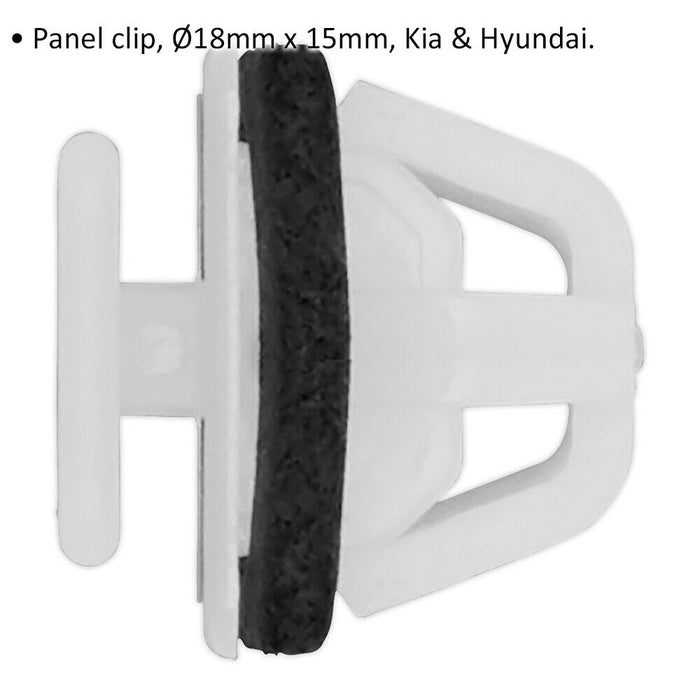 20 PACK Panel Trim Clip Fitting - 18mm x 15mm - For KIA & Hyundai Vehicles Loops