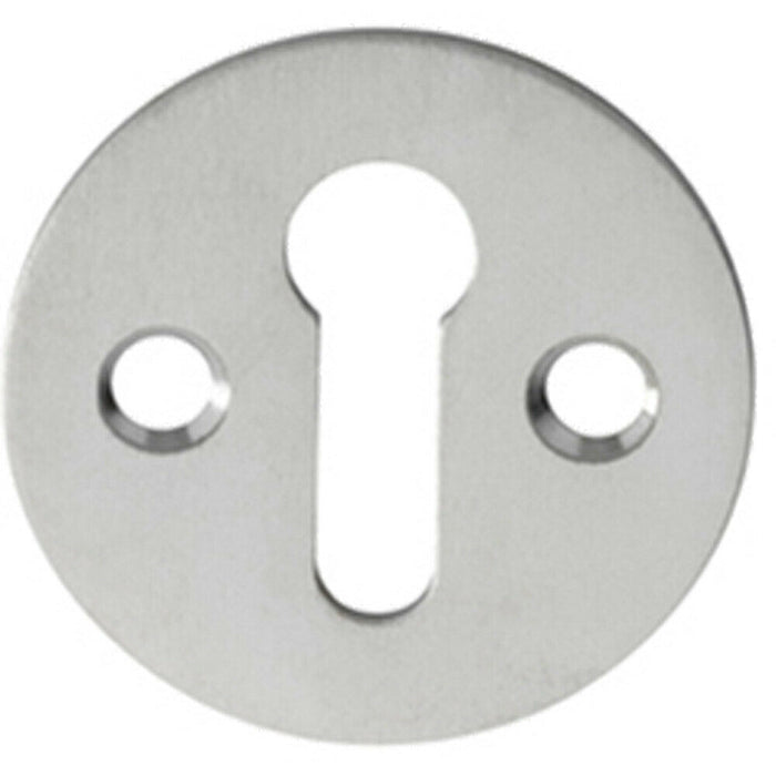 31mm Keyhole Profile Round Escutcheon 18mm Fixing Centres Satin Chrome Loops