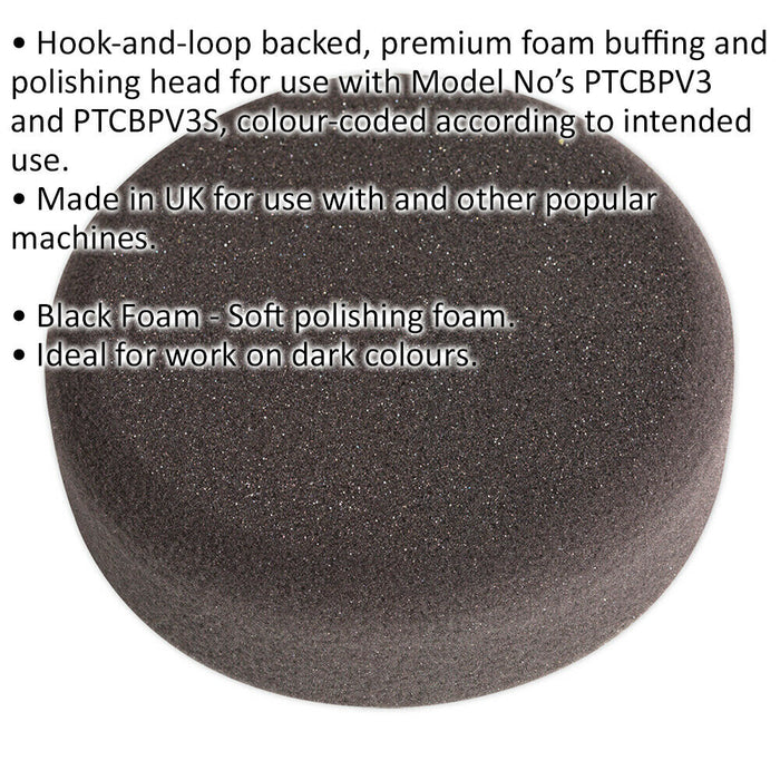 Buffing & Polishing Foam Head - 150 x 50mm - Hook-and-Loop - Soft Foam Loops