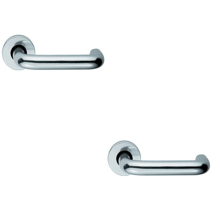 2x PAIR 19mm Round Bar Safety Lever Concealed Fix Round Rose Polished Aluminium Loops