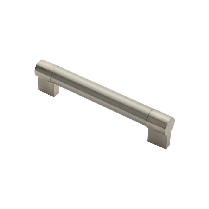 Keyhole Bar Pull Handle 185 x 22mm 160mm Fixing Centres Satin Nickel & Steel Loops