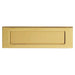 Inward Opening Letterbox Plate 242mm Fixing Centres 278 x 95mm Polished Brass Loops