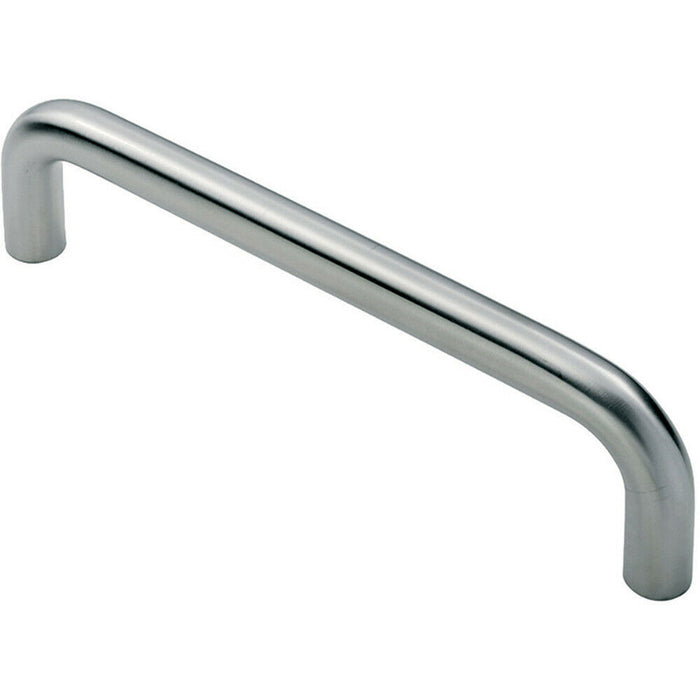 D Shape Cabinet Pull Handle 106 x 10mm 96mm Fixing Centres Satin Steel Loops