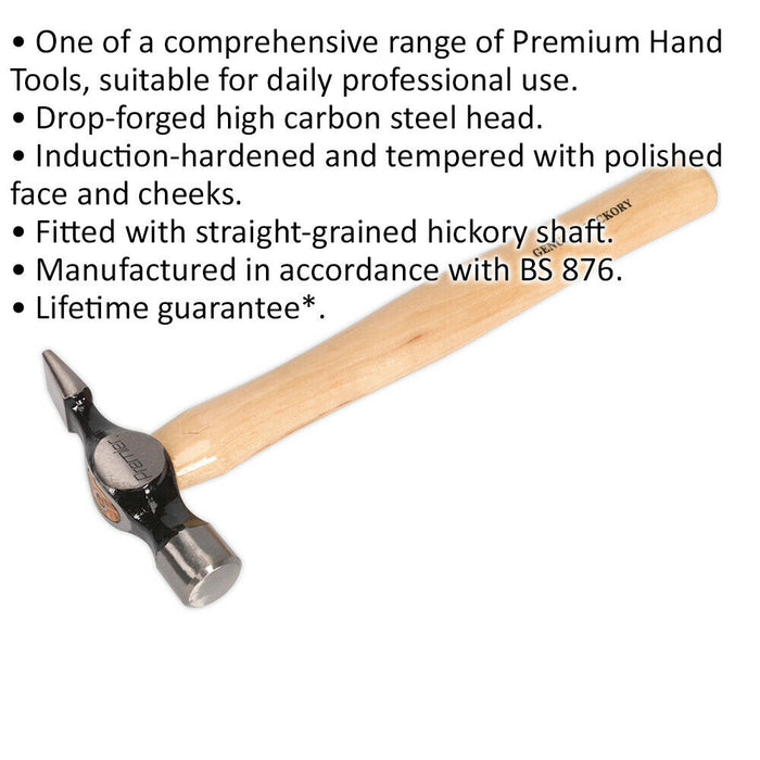 16oz Joiners Hammer - Hickory Wooden Shaft - Drop Forged Carbon Steel Head Loops