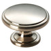 2x Ring Domed Cupboard Door Knob 38.5mm Diameter Satin Nickel Cabinet Handle Loops