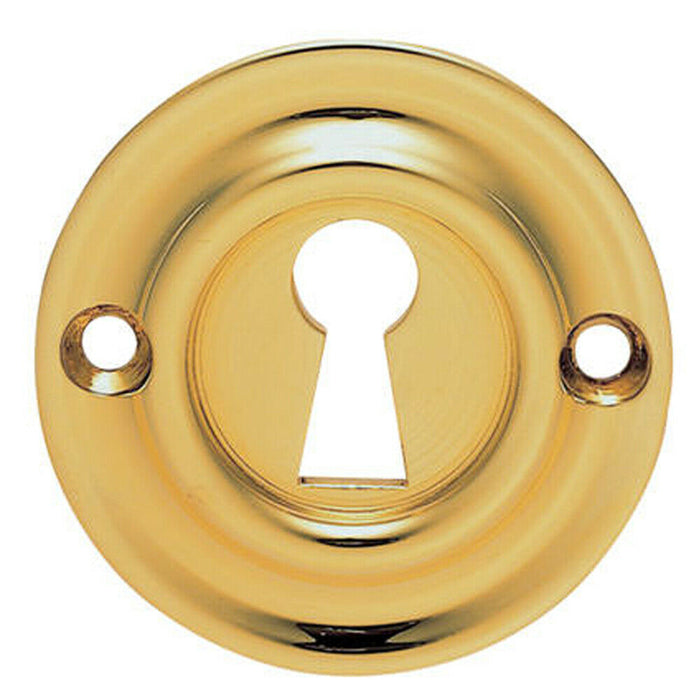 42mm Standard Keyhole Profile Escutcheon Rounded Ridge Stainless Brass Loops