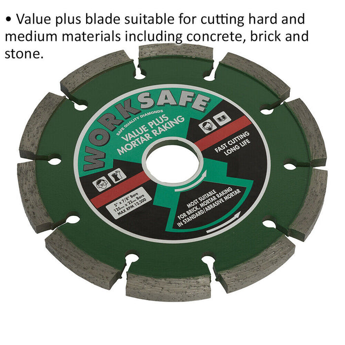 125mm Diamond Cutting Disc Blade - 22mm Bore - Long Lasting Brick Concrete Stone Loops