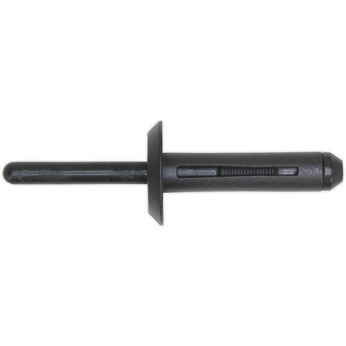 50 PACK - 6.3mm x 25.2mm Plastic Rivets - Black PVC Compression Snap Panel Pins Loops
