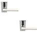 2x PAIR Straight Bar Handle on Slim Lock Backplate 150 x 50mm Polished Nickel Loops