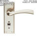 Chunky Curved Tapered Handle on Bathroom Backplate 150 x 50mm Satin Nickel Loops