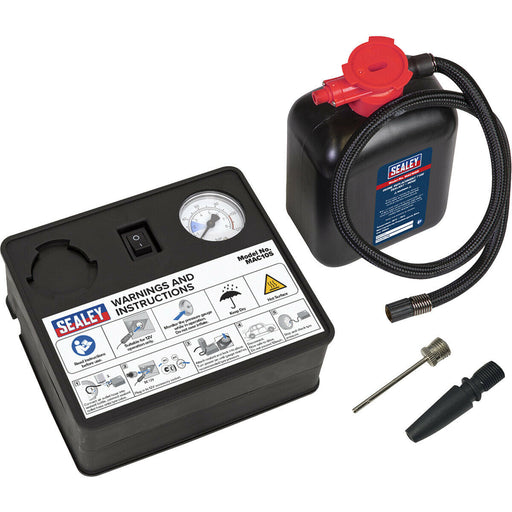 12V Emergency Tyre Repair Kit - Car Puncture Sealant & Mini Inflator Compressor Loops