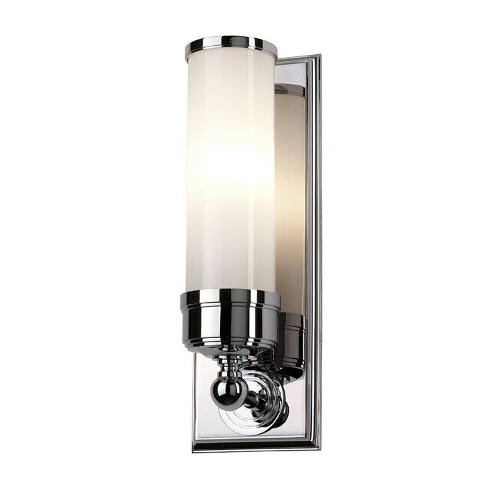 IP44 Wall Light Ribbed Opaque Glass Shade Polished Chrome LED G9 3.5W d00170 Loops