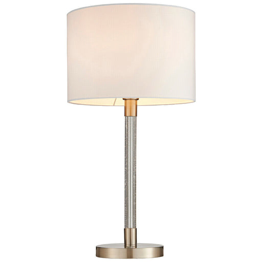Touch Dimmable Table Lamp Satin Chrome & Shade LED Stem Bedside Feature Light Loops