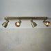 LED Tilting Ceiling Spotlight Antique Brass 4 Bulb Bar Kitchen Island Downlight Loops